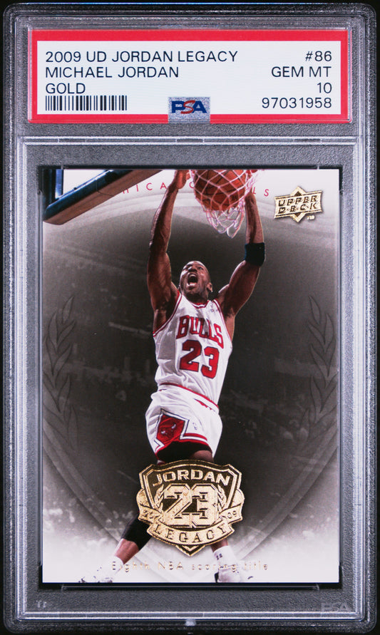 2009 UPPER DECK JORDAN LEGACY GOLD #86 MICHAEL JORDAN GOLD PSA 10 GEM MINT