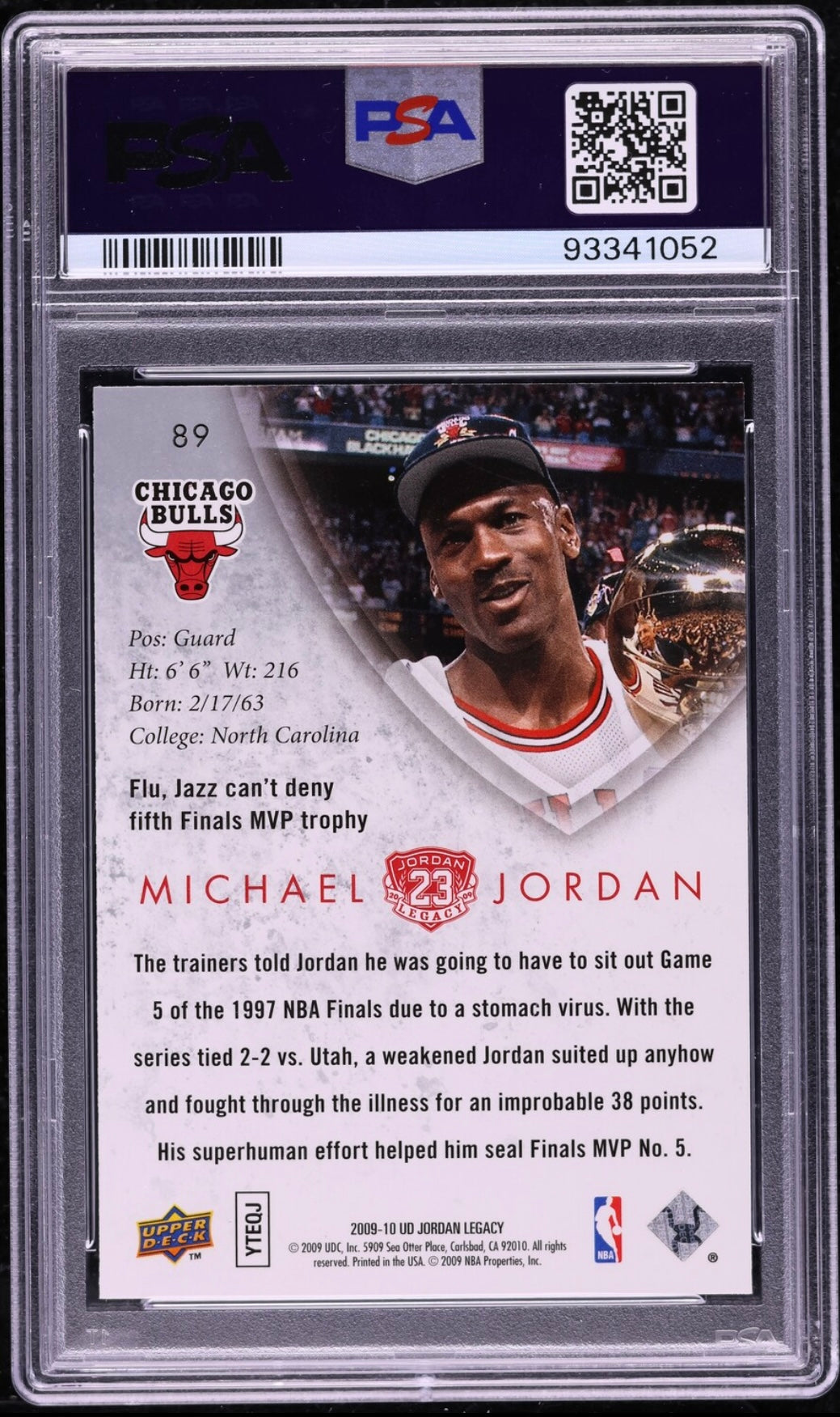 2009 UPPER DECK JORDAN LEGACY GOLD #89 MICHAEL JORDAN GOLD PSA 10 GEM MINT