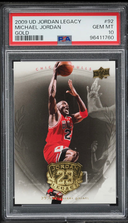 2009 UPPER DECK JORDAN LEGACY GOLD #92 MICHAEL JORDAN GOLD PSA 10 GEM MINT