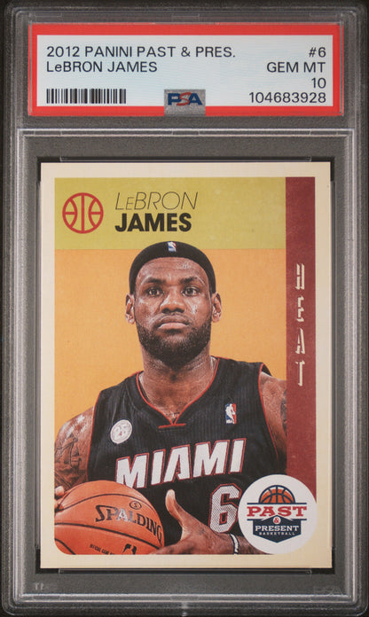 2012 PANINI PAST & PRESENT #6 LEBRON JAMES PSA 10 GEM MINT - 1