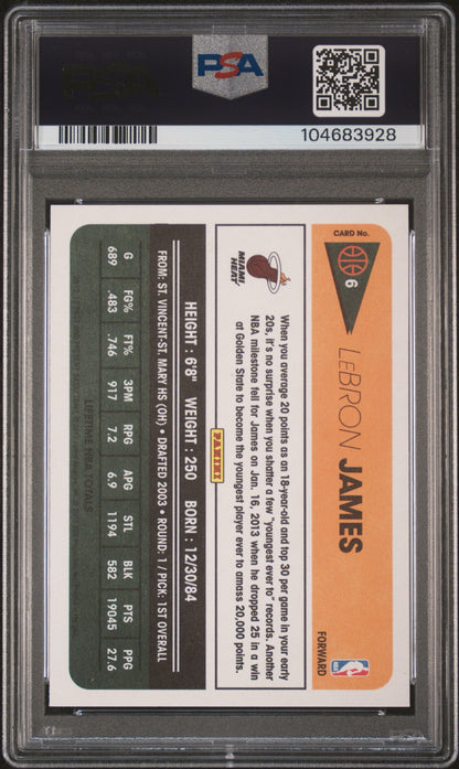 2012 PANINI PAST & PRESENT #6 LEBRON JAMES PSA 10 GEM MINT - 2