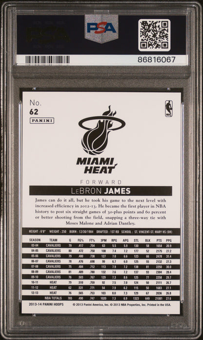 2013 PANINI HOOPS #62 LEBRON JAMES PSA 10 GEM MINT - 2