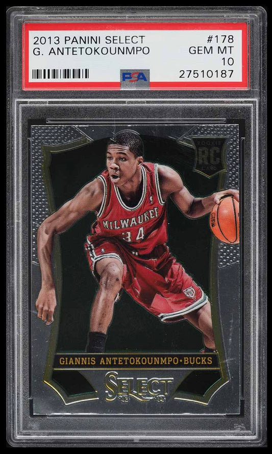 2013 PANINI SELECT #178 GIANNIS ANTETOKOUNMPO ROOKIE PSA 10 GEM MINT