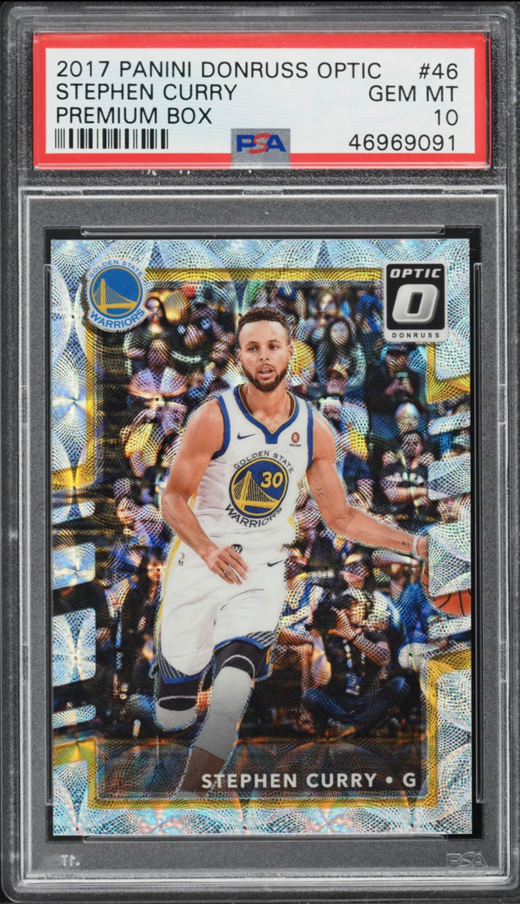 2017 PANINI DONRUSS OPTIC #46 STEPHEN CURRY PREMIUM BOX /299 PSA 10 GEM MINT - 1