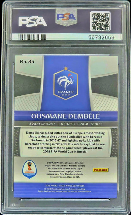2018 Panini Prizm World Cup #85 Ousmane Dembele PSA 10 Gem Mint