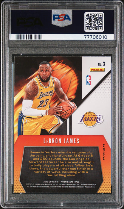 2019 PANINI PRIZM FEARLESS #3 LEBRON JAMES FEARLESS-HYPER PRIZM PSA 10 GEM MINT - 2