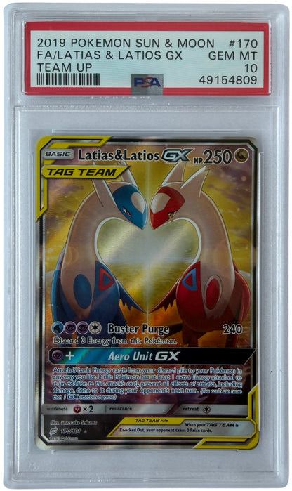 2019 Pokémon SM Team Up #170 Latias & Latios GX FA PSA 10 Gem Mint
