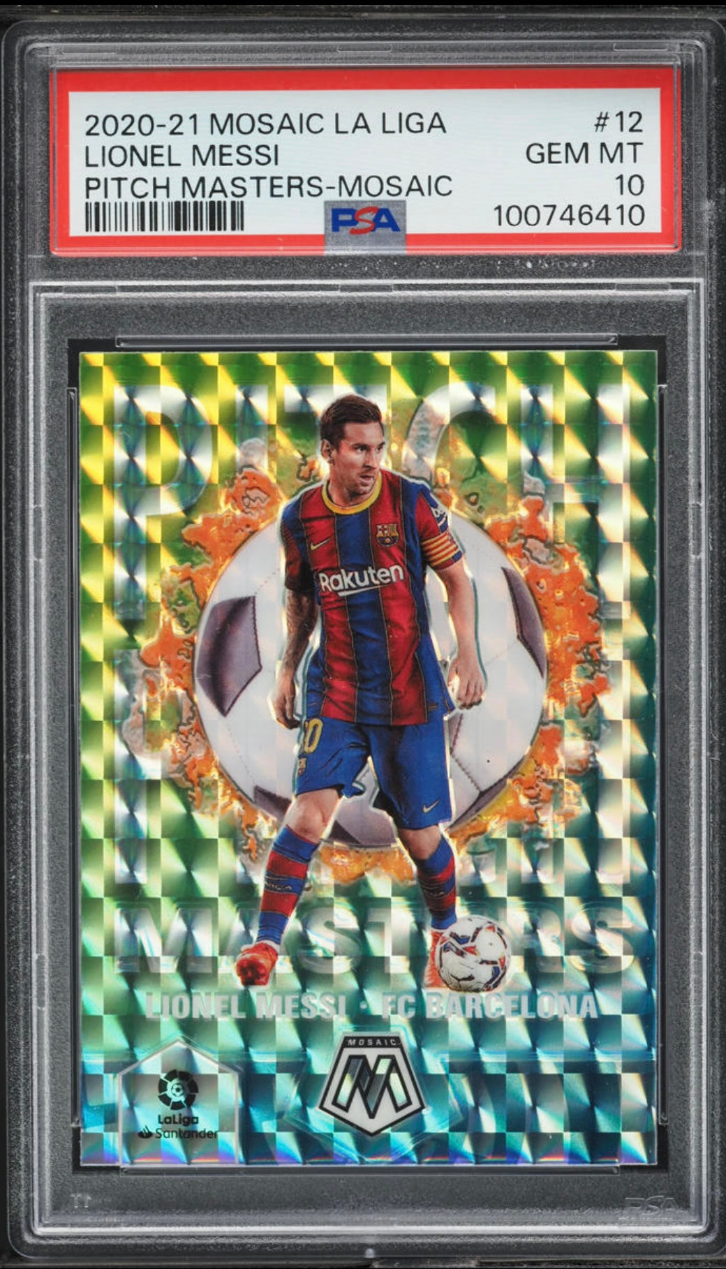 2020 PANINI MOSAIC LA LIGA PITCH MASTERS #12 LIONEL MESSI PITCH MASTERS-MOSAIC PSA 10 GEM MINT - 1