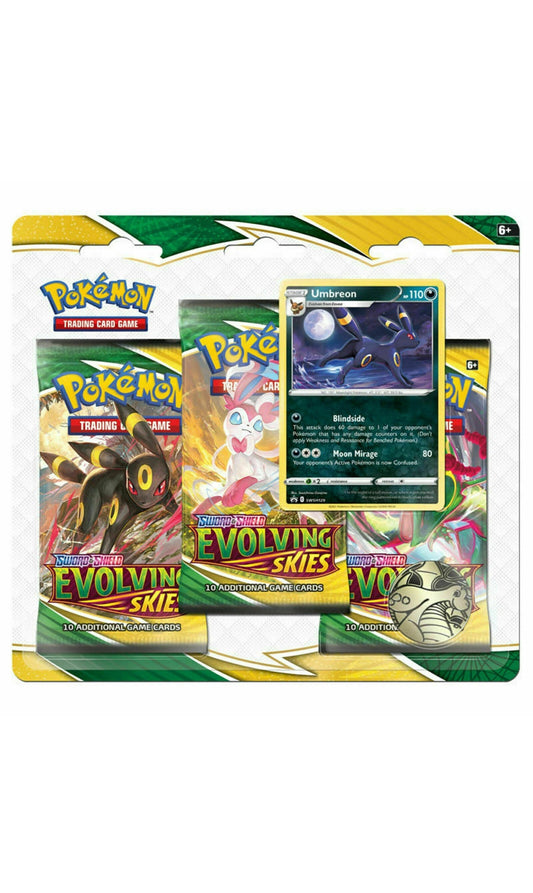 2021 Pokemon TCG Evolving Skies 3X Packs Blister with Umbreon Promo (New Sealed)