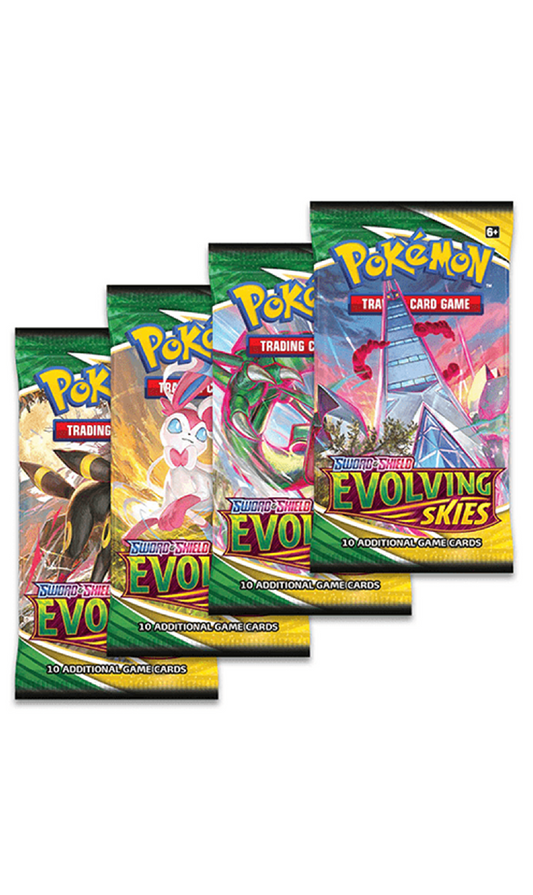 2021 Pokemon TCG Evolving Skies 4 Packs Booster Pack - Complete Full Art Set (New Sealed)