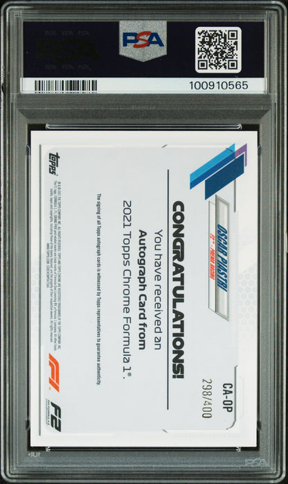 2021 TOPPS CHROME F1 FORMULA 1 AUTOGRAPHS #CAOP OSCAR PIASTRI ROOKIE AUTOGRAPHS PSA 10 GEM MINT