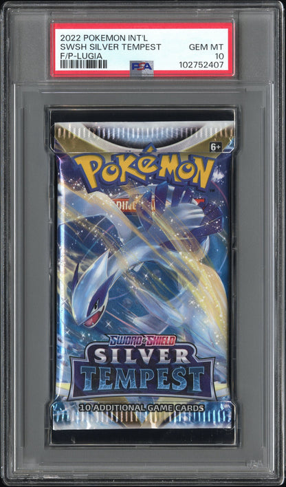 2022 POKEMON INT'L SWORD & SHIELD SILVER TEMPEST FOIL PACK SWSH SILVER TEMPEST F/P-LUGIA PSA 10 GEM MINT - 1