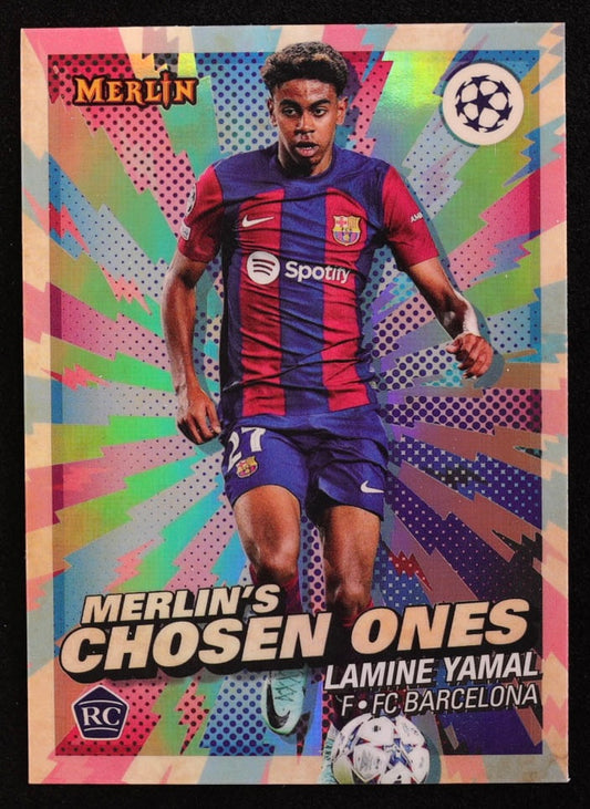 2023-24 LAMINE YAMAL TOPPS CHROME MERLIN MERLIN’S CHOSEN ONES SP #MC-1 ROOKIE