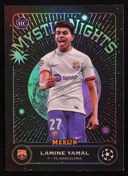 2023-24 LAMINE YAMAL TOPPS CHROME MERLIN MYSTIC NIGHTS #MN-8 ROOKIE