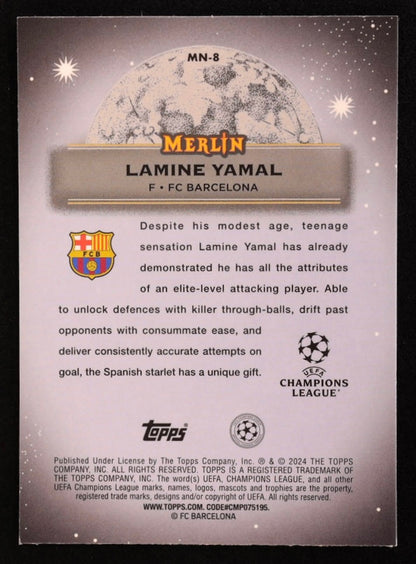 2023-24 LAMINE YAMAL TOPPS CHROME MERLIN MYSTIC NIGHTS #MN-8 ROOKIE - 2