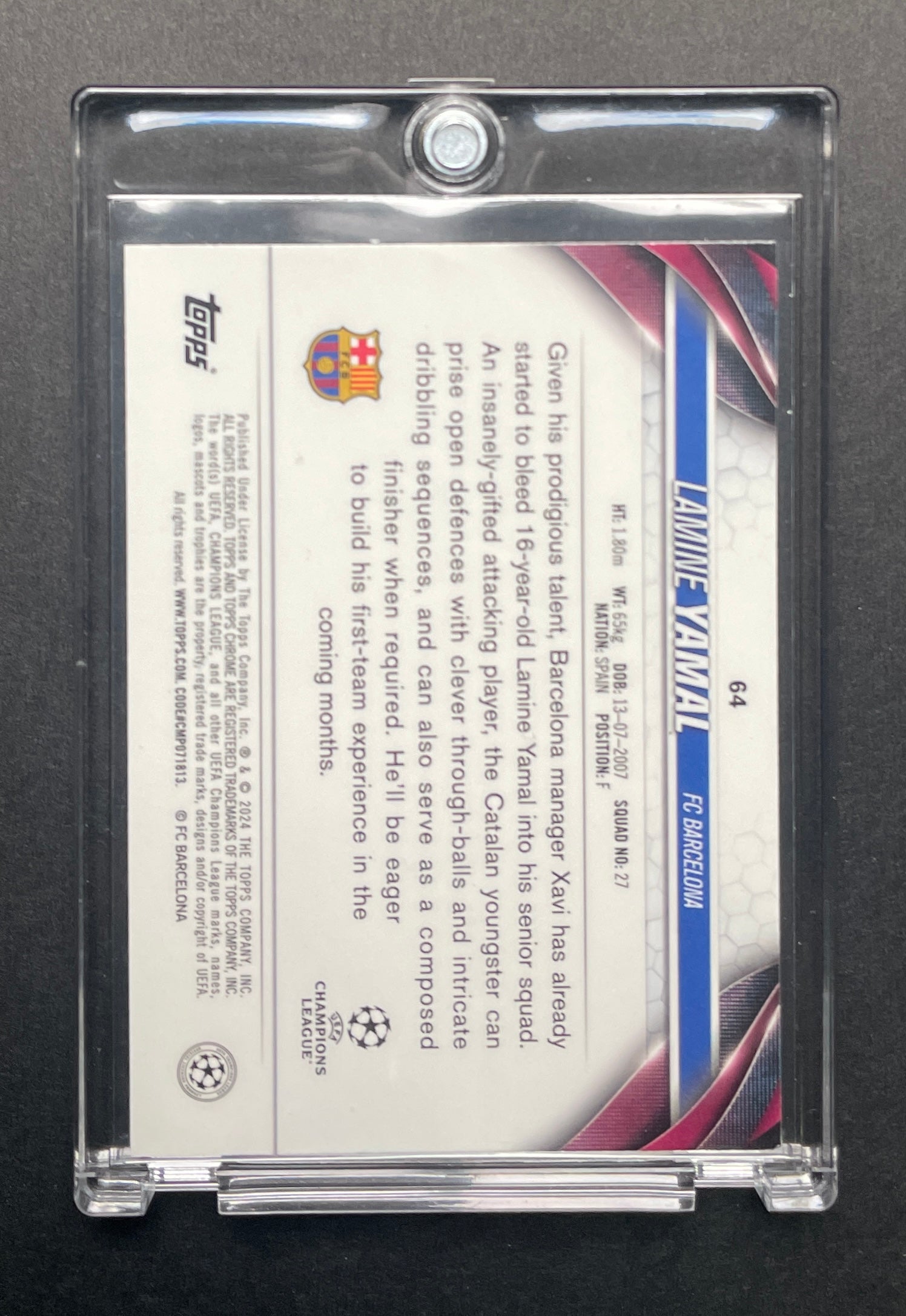 2023-24 TOPPS CHROME UEFA CLUB COMPETITIONS #64 LAMINE YAMAL ROOKIE - 2