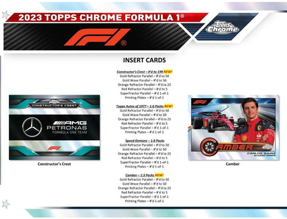 2023 TOPPS CHROME FORMULA 1 ONE F1 RACING HOBBY BOX (NEW SEALED)
