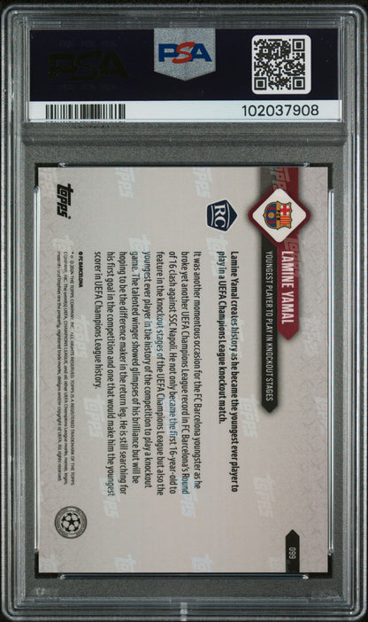 2023 TOPPS NOW UEFA CHAMPIONS LEAGUE #99 LAMINE YAMAL ROOKIE PSA 10 GEM MINT - 2