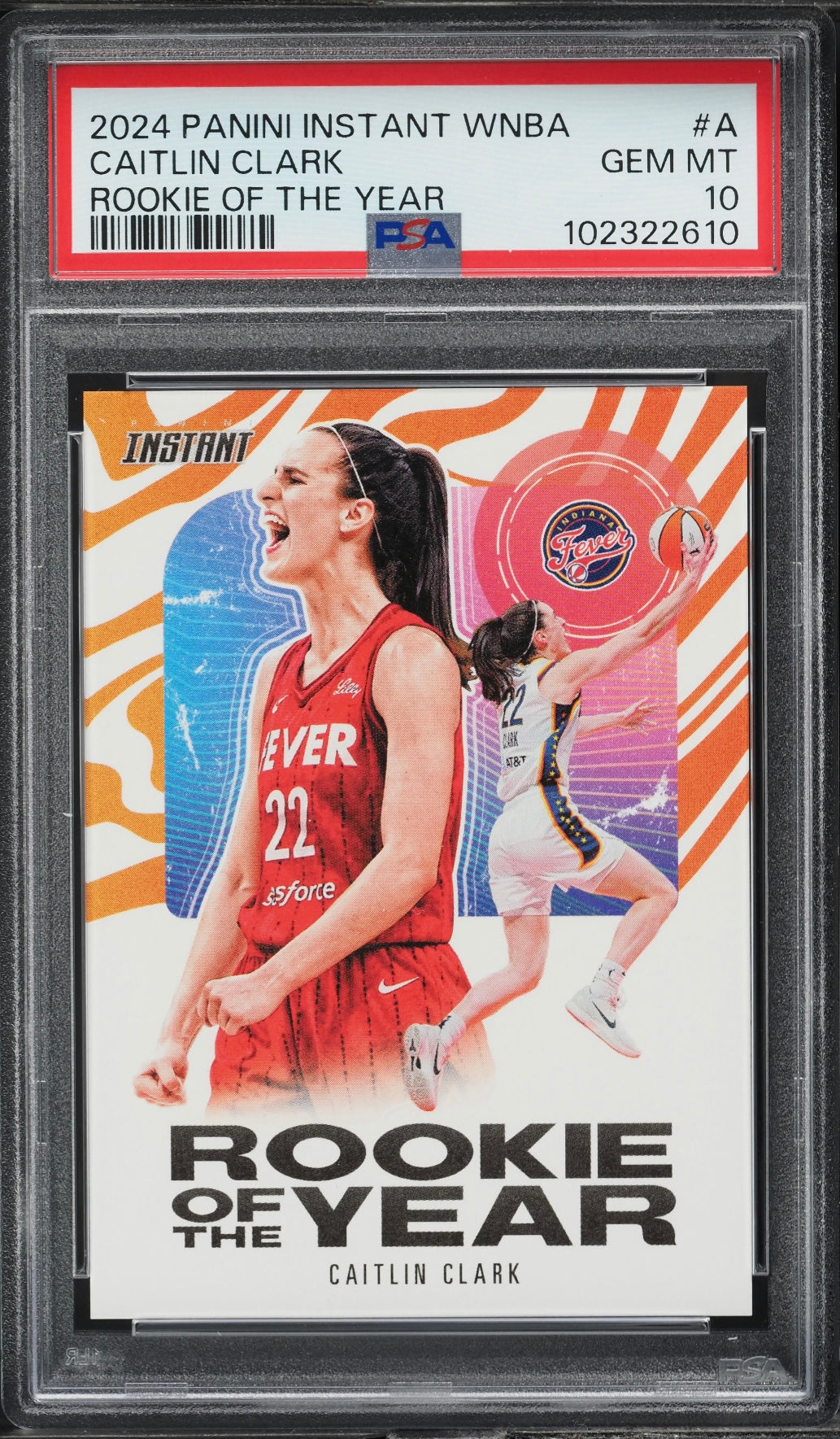 2024 PANINI INSTANT WNBA ROOKIE OF THE YEAR #A CAITLIN CLARK PSA 10 GEM MINT - 1