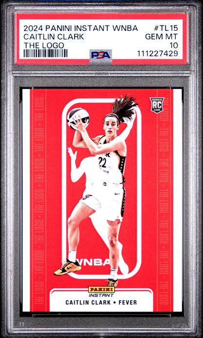 2024 Panini Instant WNBA The Logo #Tl15 Caitlin Clark Rookie /2832 PSA 10 Gem Mint