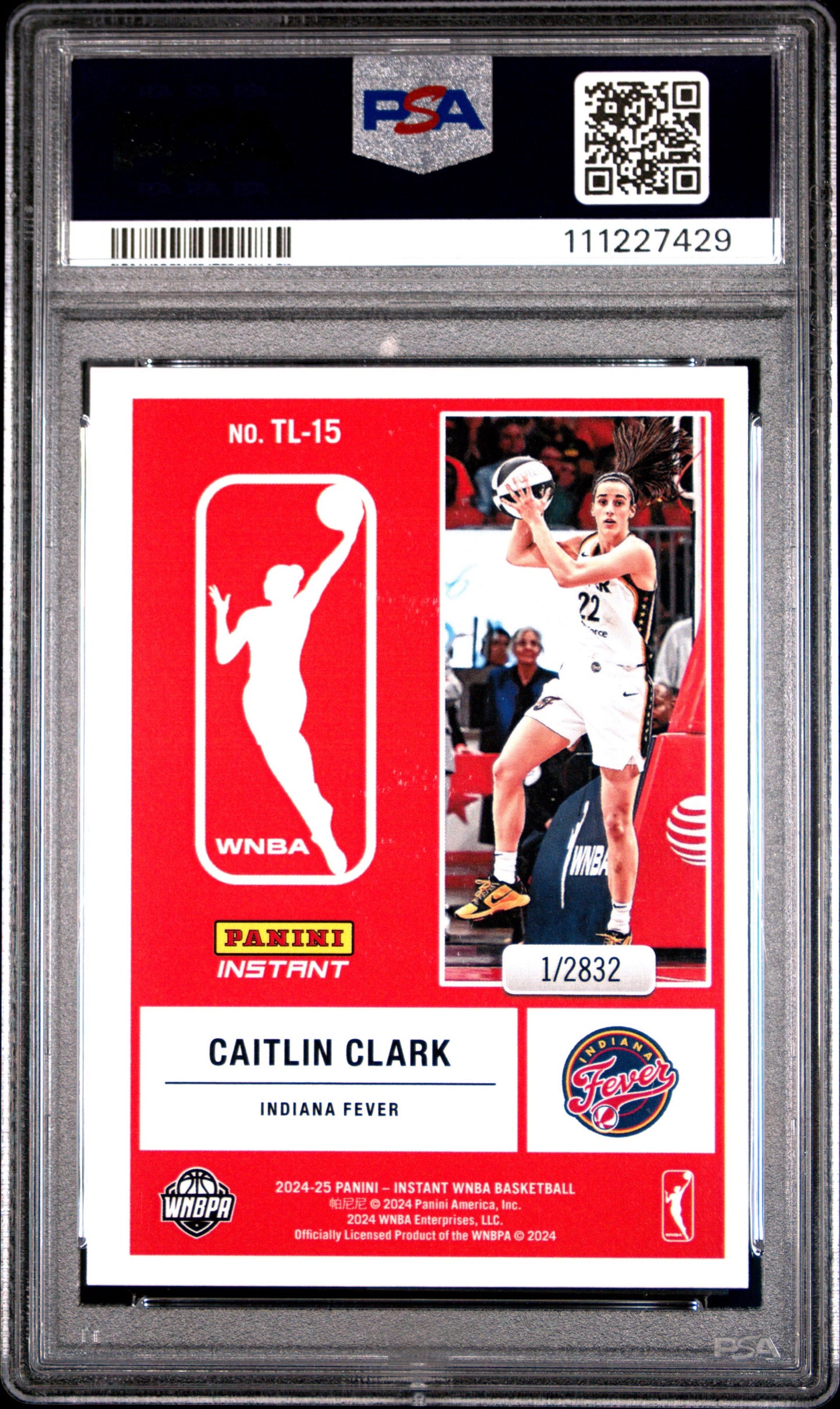 2024 Panini Instant WNBA The Logo #Tl15 Caitlin Clark Rookie /2832 PSA 10 Gem Mint