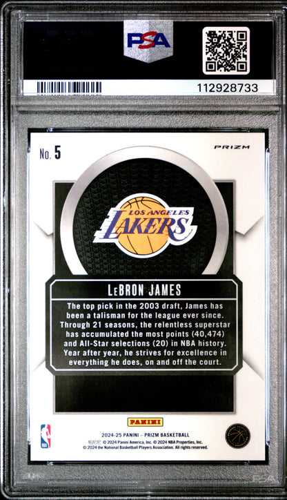 2024 PANINI PRIZM TALISMEN #5 LEBRON JAMES TALISMEN-SILVER PRIZM PSA 10 GEM MINT - 2