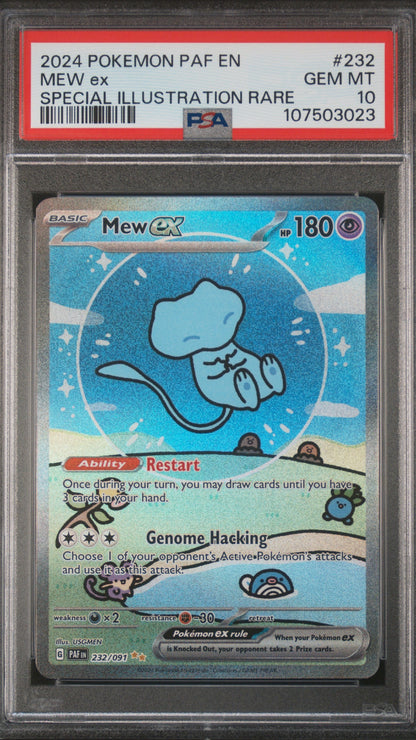2024 Pokémon Paldean Fates #232 Mew EX SIR PSA 10 Gem Mint
