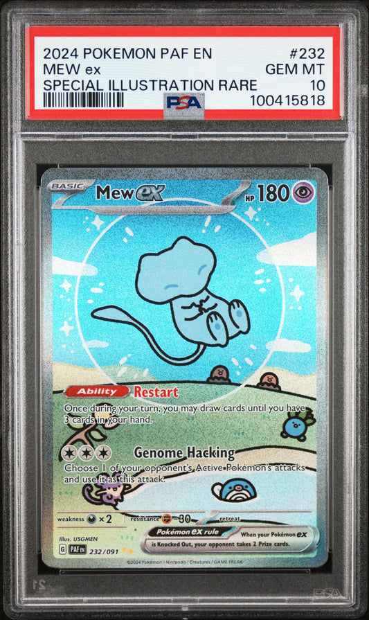 2024 Pokemon TCG Paldean Fates#232 Mew EX Special Illustration Rare PSA 10 Gem Mint