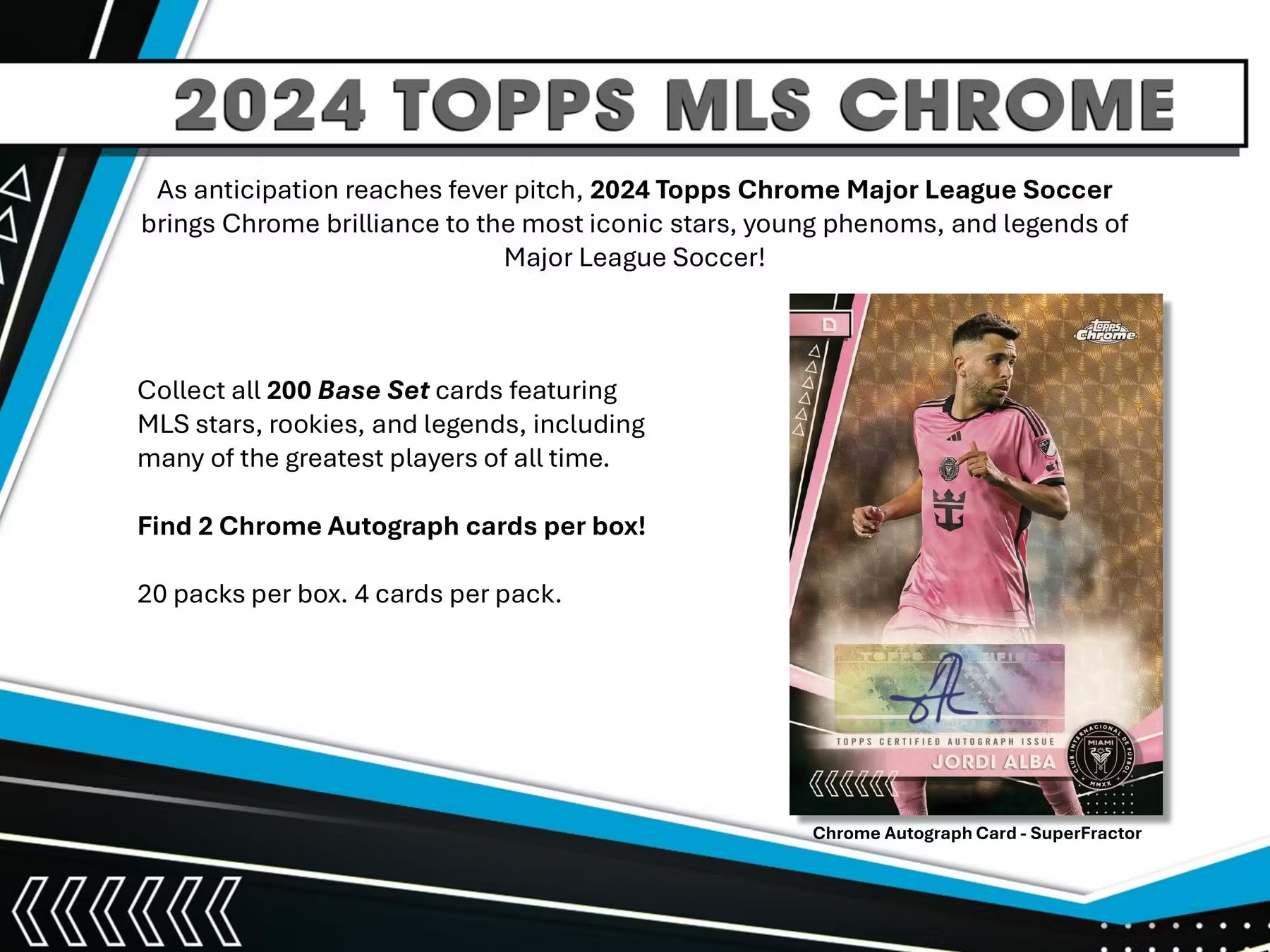 2024 TOPPS CHROME MLS FOOTBALL HOBBY BOX X2 AUTOGRAPHS PER BOX (NEW SEALED) - 2