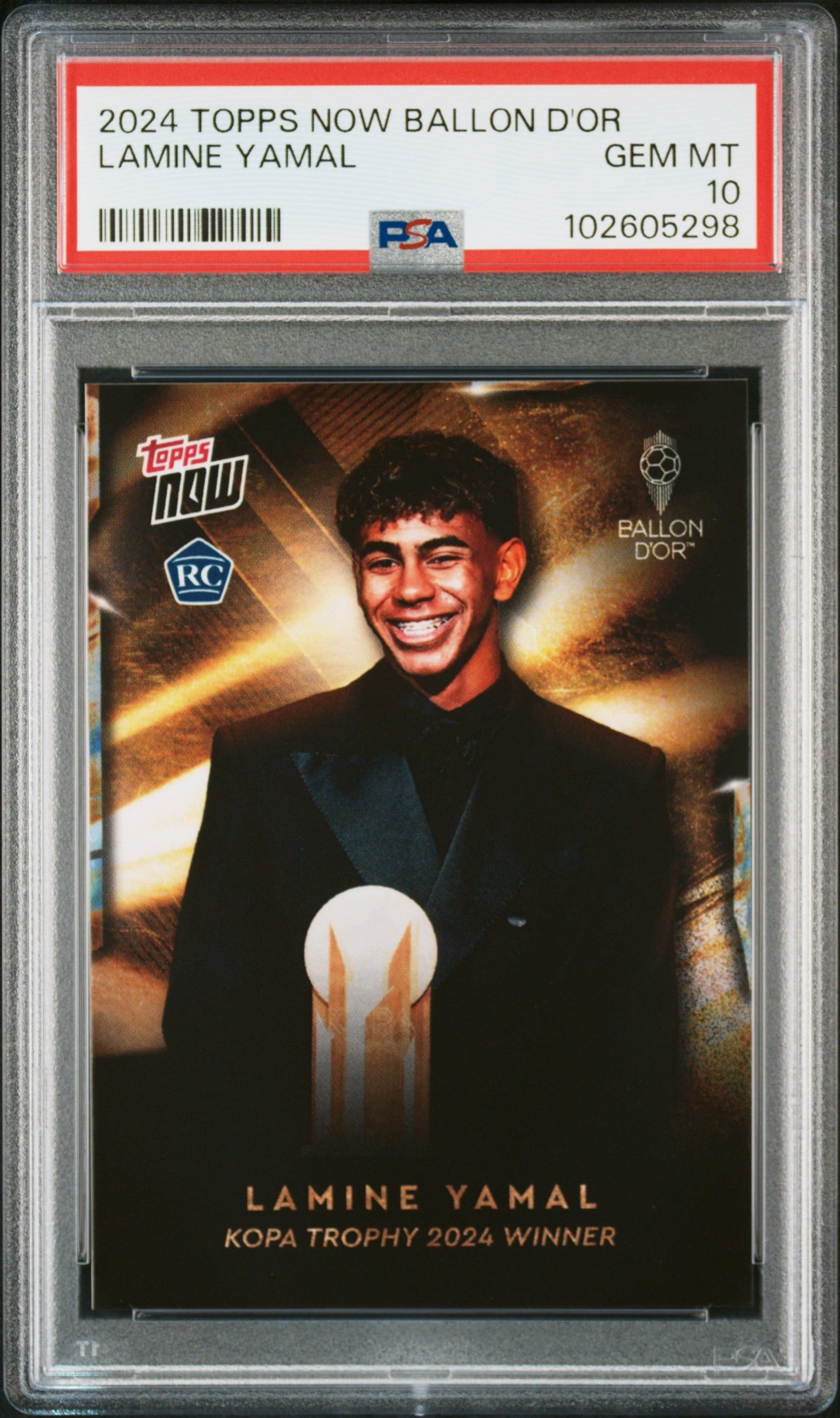 2024 TOPPS NOW BALLON D'OR LAMINE YAMAL ROOKIE PSA 10 GEM MINT