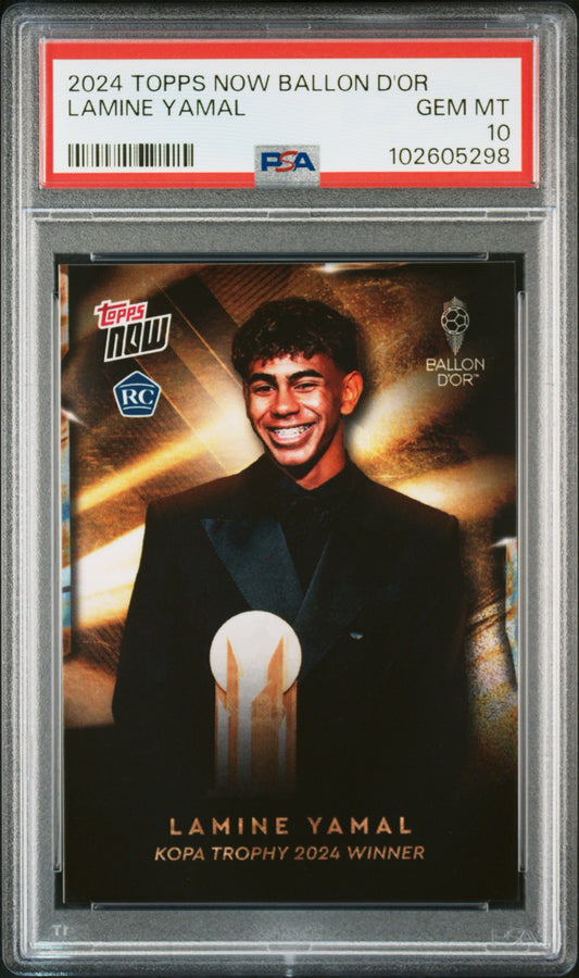 2024 TOPPS NOW BALLON D'OR LAMINE YAMAL ROOKIE PSA 10 GEM MINT