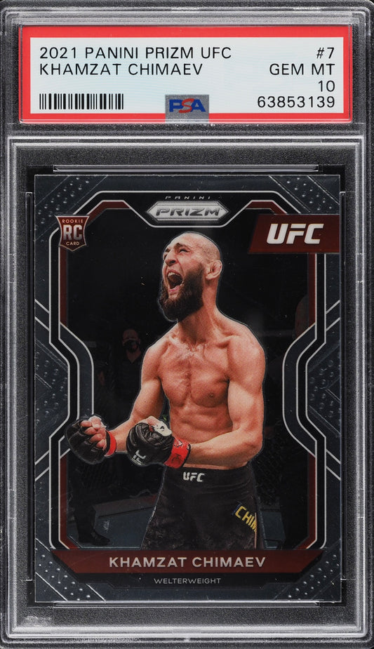 2021 Panini Prizm Ufc #7 Khamzat Chimaev Rookie PSA 10 Gem Mint