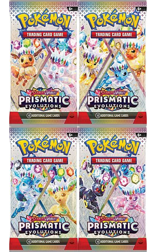 2025 Pokemon TCG Prismatic Evolutions 4 Packs Art Set Booster (New Sealed)
