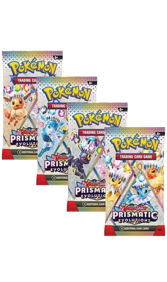 2025 Pokemon TCG Prismatic Evolutions 4 Packs Art Set Booster (New Sealed)