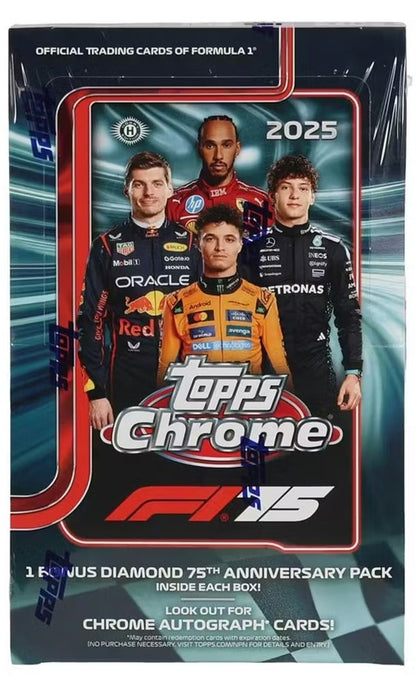 2025 Topps Chrome F1 Formula 1 Hobby Box 75th Anniversary (New Sealed)