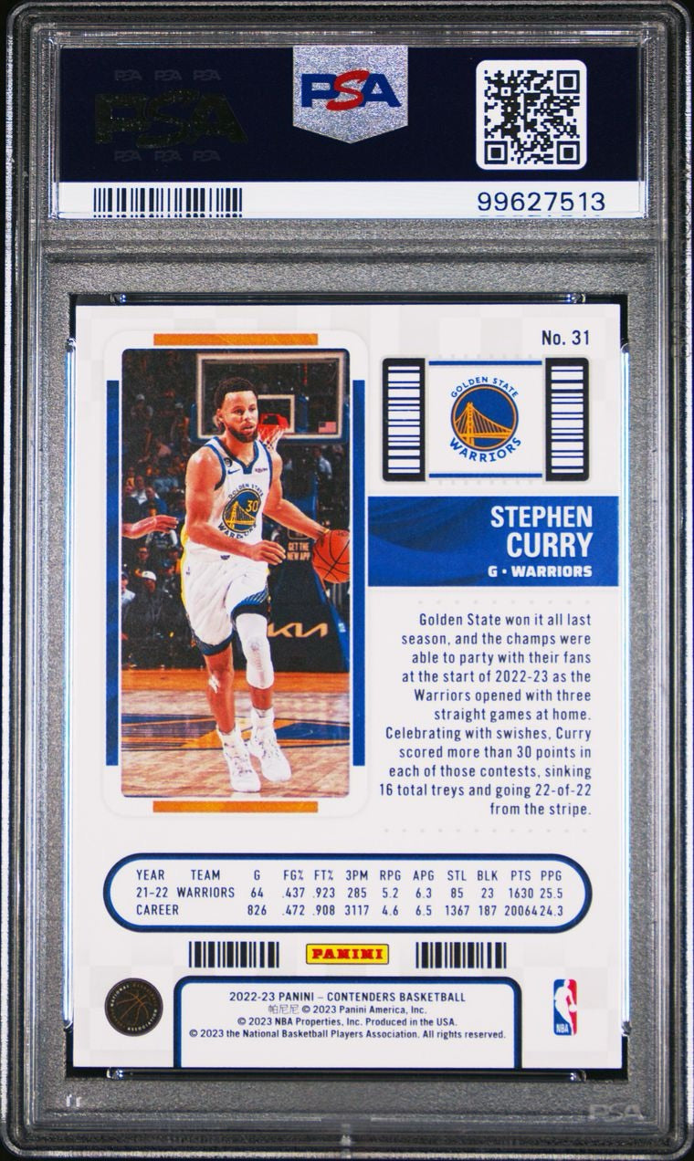 2022 Panini Contenders Retail Stephen Curry #31 PSA 10 Gem Mint