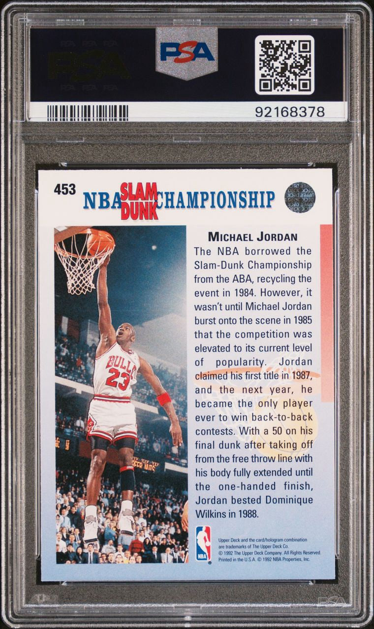1992 Upper Deck Champ In 87 & 88 Michael Jordan #453 PSA 10 Gem Mint