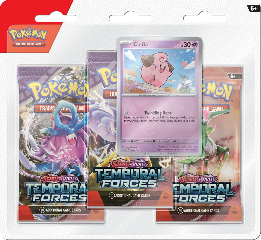 Pokemon TCG Scarlet & Violet Temporal Forces 3X Packs Blister + 1 Promo Card (New Sealed)