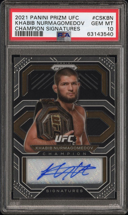 2021 Khabib Nurmagomedov Panini Prizm Ufc Champion Signatures Auto PSA 10 Gem Mint