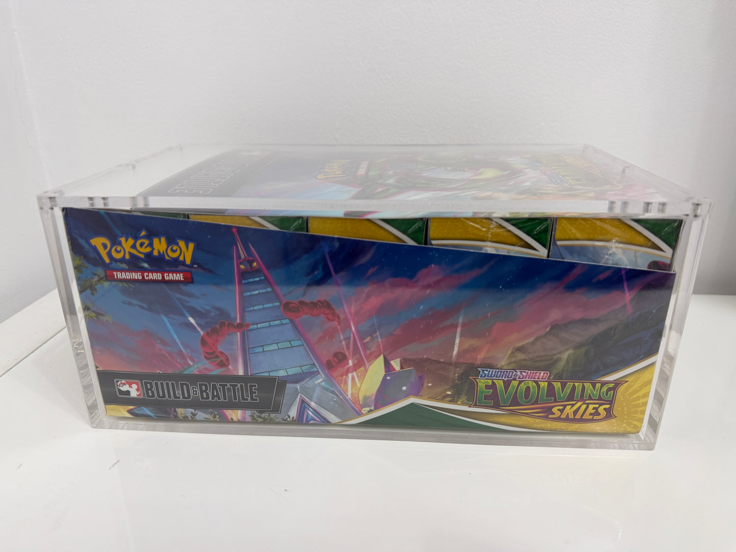 Pokemon TCG Evolving Skies Display Booster Bundle Build & Battle 10X Boxes with Acrylic Case (New Sealed Case)
