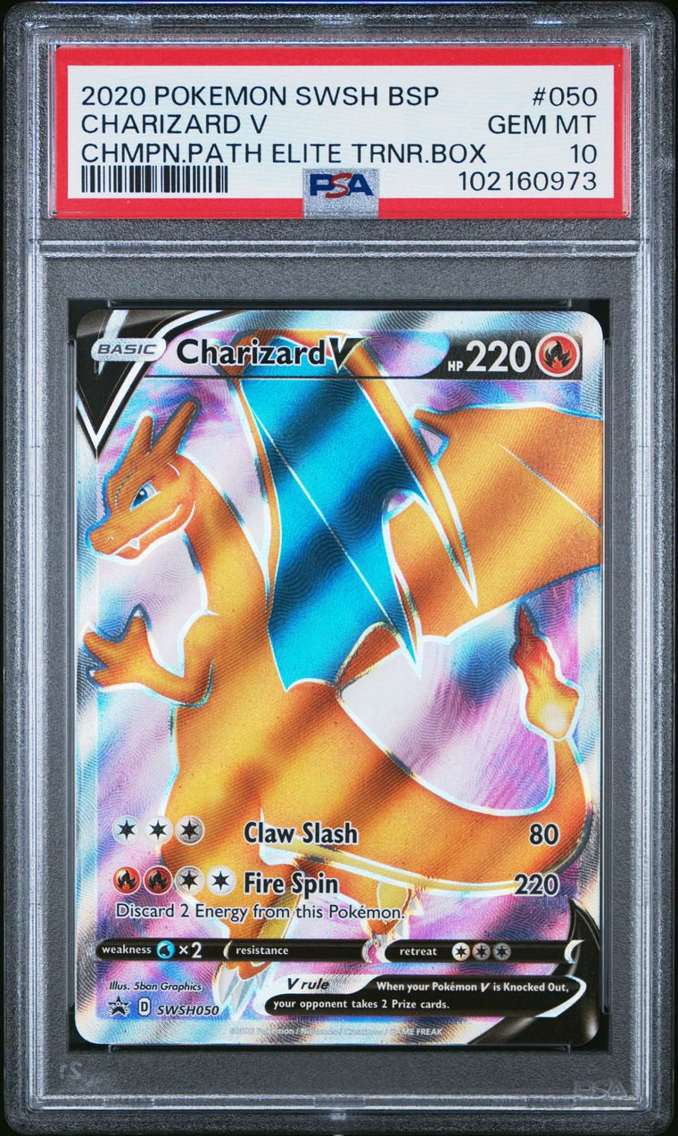 2020 Pokemon TCG Swsh Black Star Promo Champion Path Elite Trnr.Box Charizard V #050 PSA 10 Gem Mint (Serial 973)