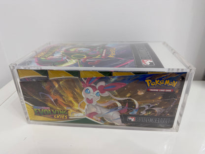 Pokemon TCG Evolving Skies Display Booster Bundle Build & Battle 10X Boxes with Acrylic Case (New Sealed Case)