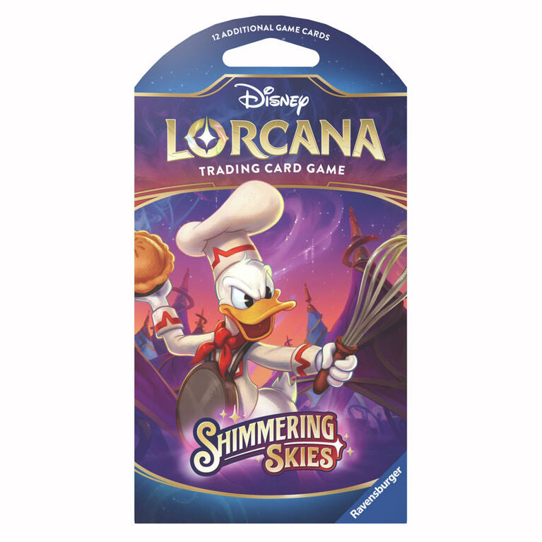 Disney Lorcana TCG  Shimmering Skies (Donald Duck) Sleeved Booster Pack (New Sealed)