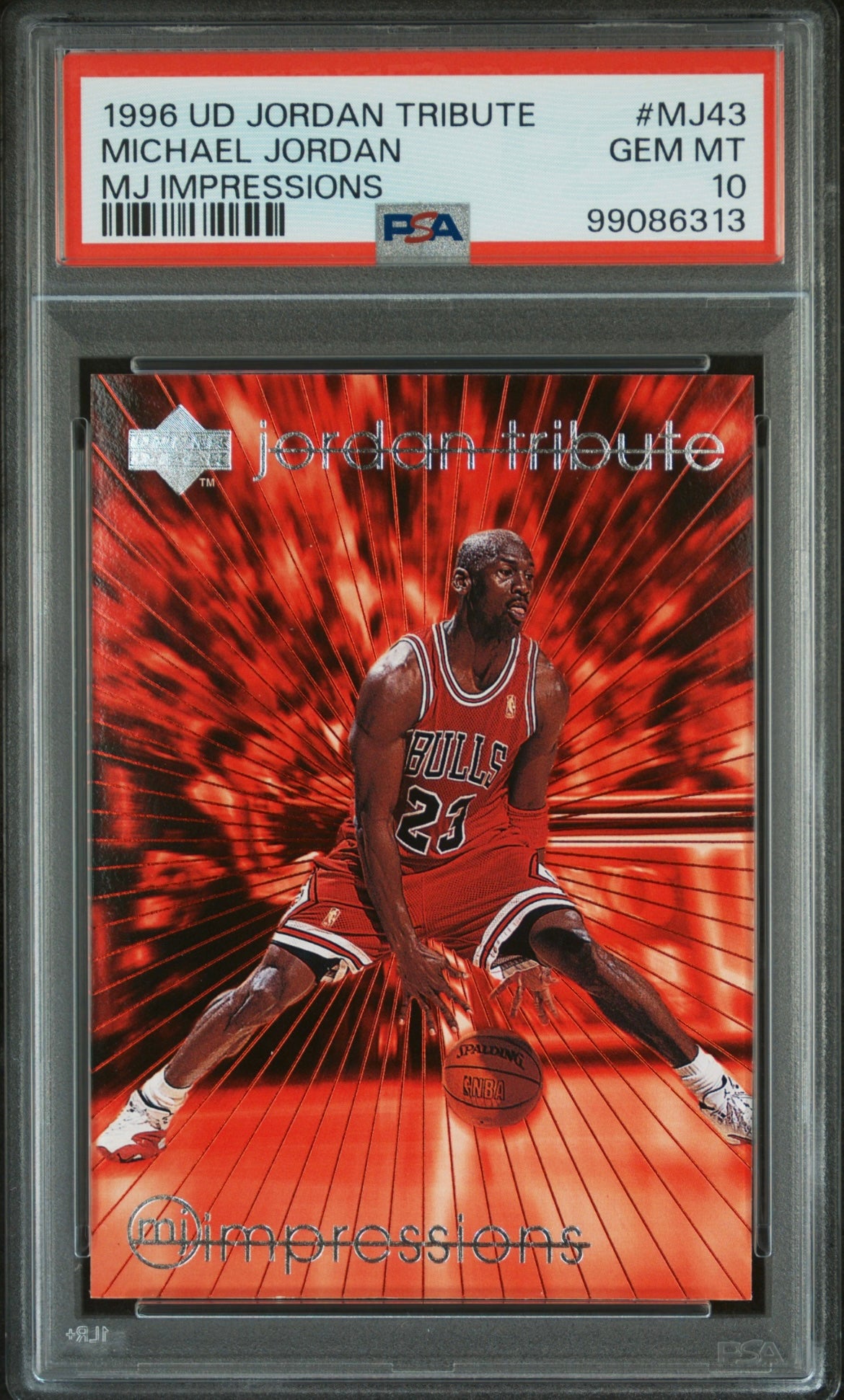 1996 Upper Deck Michael Jordan Tribute Impressions #MJ43 PSA 10 Gem Mint