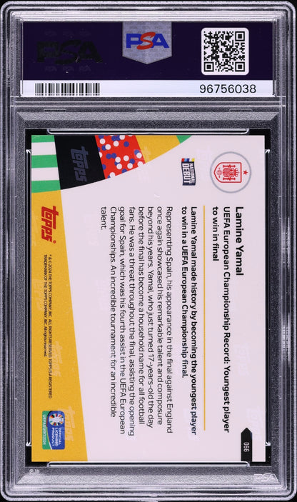 2024 Topps Now UEFA Euro Lamine Yamal #66 PSA 10 Gem Mint (Serial 038)