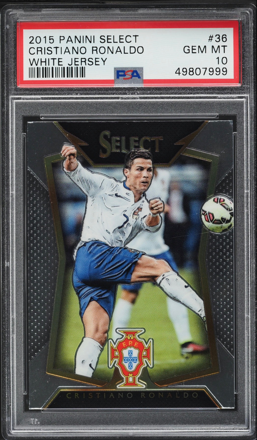 2015 Panini Select #36 Cristiano Ronaldo White Jersey PSA 10 Gem Mint