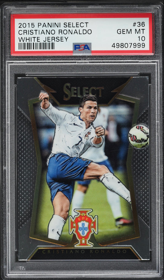 2015 Panini Select #36 Cristiano Ronaldo White Jersey PSA 10 Gem Mint