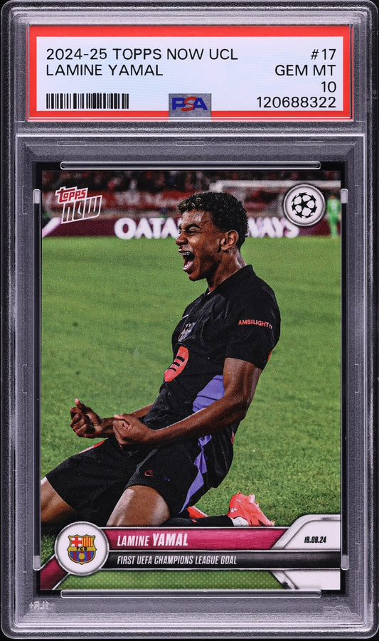 2024 Topps Now UEFA Champions League Lamine Yamal #17 PSA 10 Gem Mint