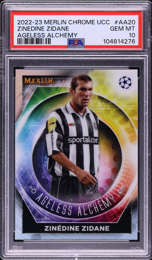 2022 Topps Merlin Chrome UEFA CC Ageless Alchemy Zinedine Zidane #AA-20 PSA 10 Gem Mint