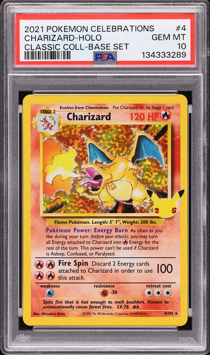 2021 Pokemon TCG Celebrations Classic Collection #4 Charizard-Holo PSA 10 Gem Mint